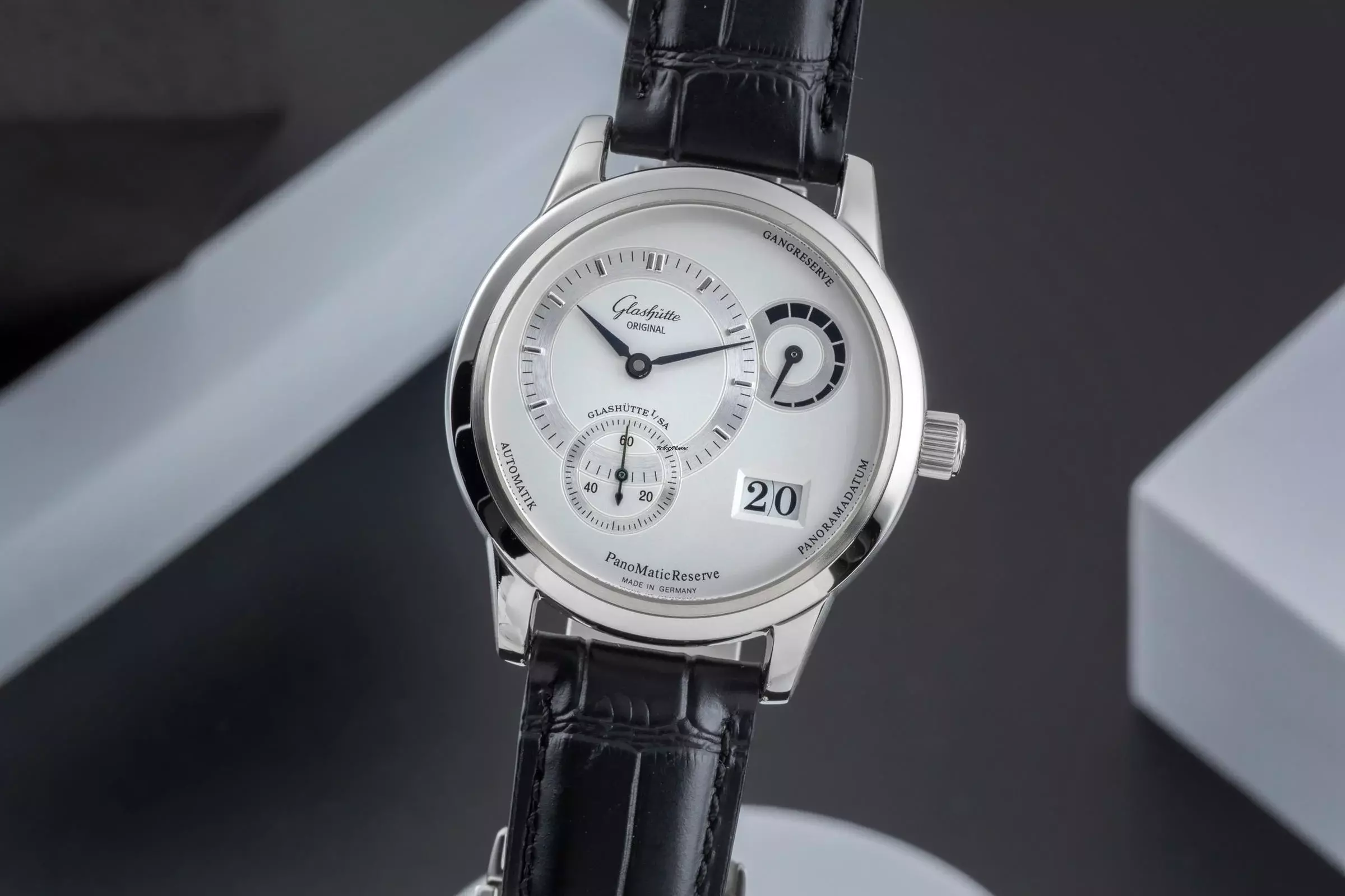  Glashütte Original PanoMaticReserve Pano Matic Reserve Stahl Automatik Ref. 90-03-02-02-04 