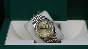 Thumbnail von Rolex Datejust 36 Steel Gold - Champagne Diamond - like New - 06/2011