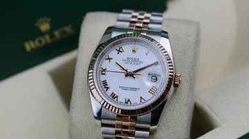 Thumbnail von Rolex Datejust 36 Steel Rosé - White Roman - like New - Fullset - 06/2015