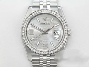 Thumbnail von Rolex Datejust 36 36mm 116244 2011 Stahl Weissgold 750 Wave Diamanten Automatik Stainless Steel 18kt White Gold Jubilé-band Chronometer Oyster