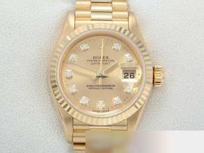 Thumbnail von Rolex Lady-Datejust Gelbgold 750 Diamanten 1996 Automatik 18kt Yellow Gold Damen President-band Chronometer Oyster