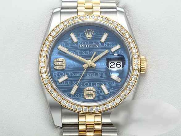  Rolex Datejust 36 36mm 116243 2011 Stahl Gelbgold 750 Diamanten Automatik Gold 
