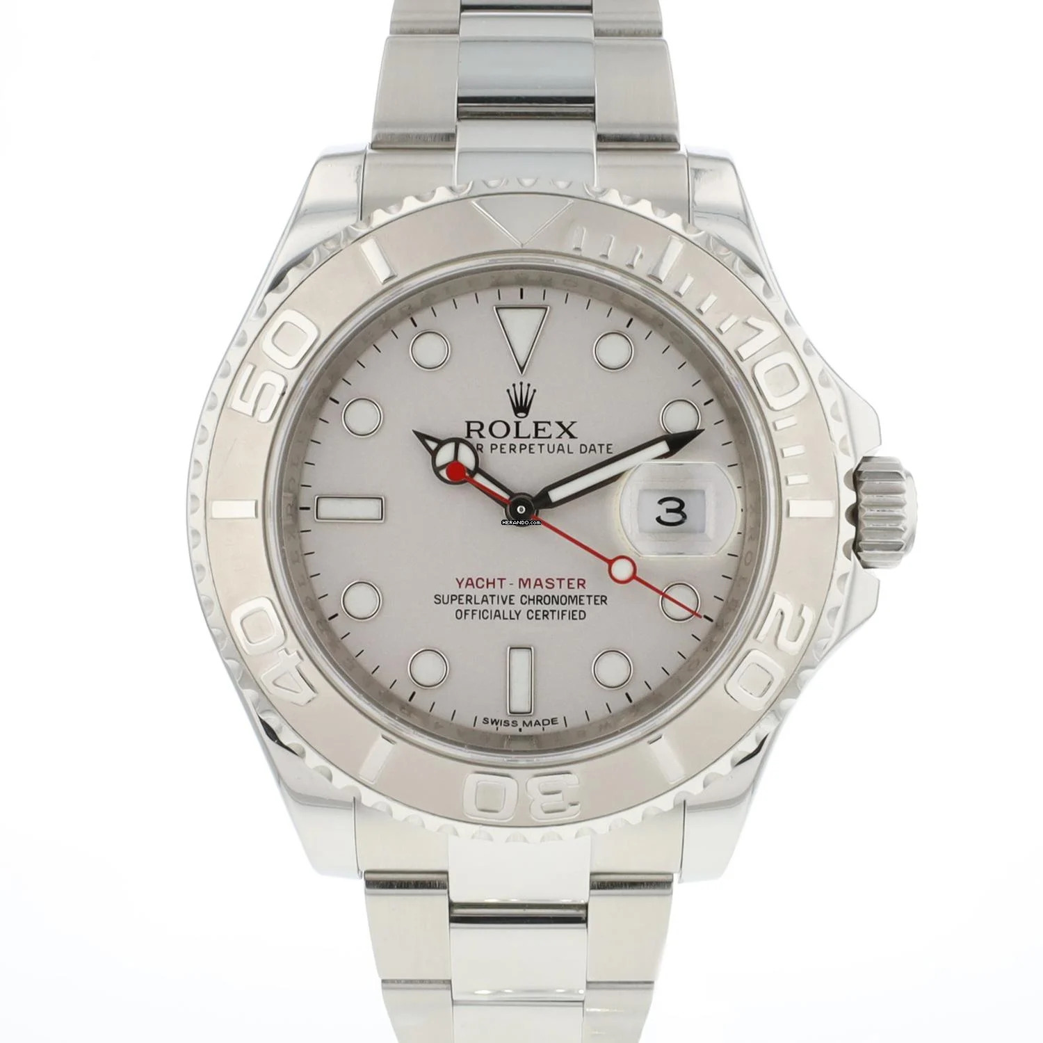  Rolex Yacht-Master 40 Steel Platinum Dial 