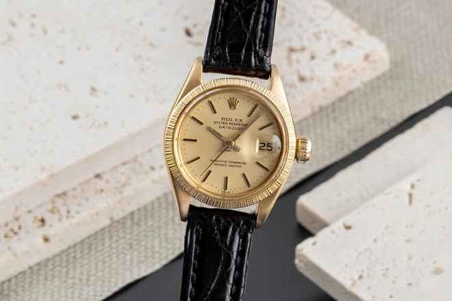  Rolex Lady-Datejust Borke 18K Gold Automatik Damenuhr Oyster Ref. 6927 