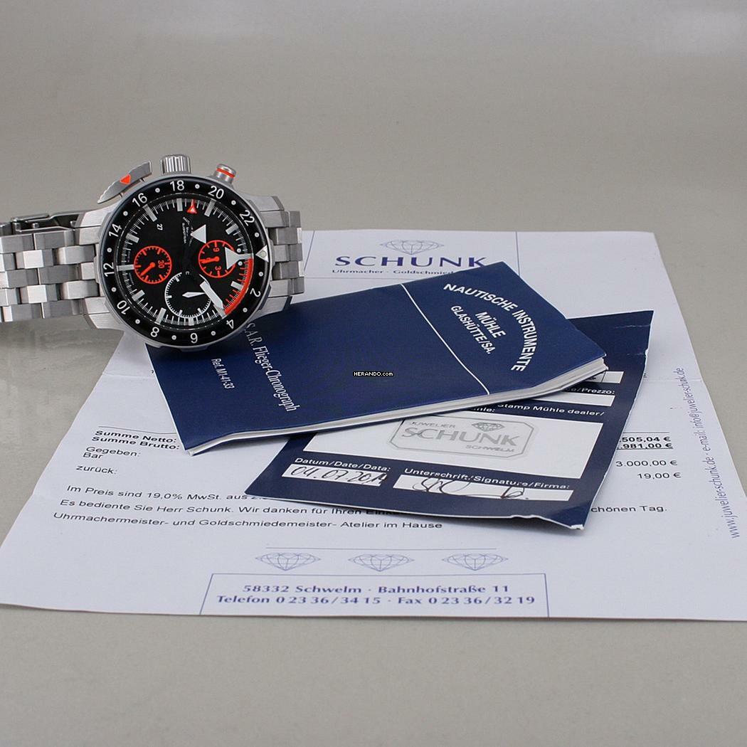 Thumbnail von Mühle Glashütte S.A.R. Flieger-Chronograph Automatik Ø 45 mm Edelstahl Full Set Top Zustand