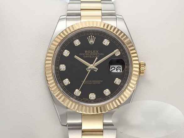  Rolex Datejust 41 126333 Edelstahl Gelbgold 750 Diamanten Automatik Stainless Steel 18kt Yellow Gold Oyster-band Chronometer Black Dial 