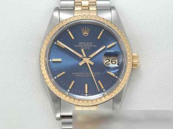  Rolex Oyster Perpetual Date Stahl Gelbgold 750 Automatik 34 Mm 15223 Gold Medium 
