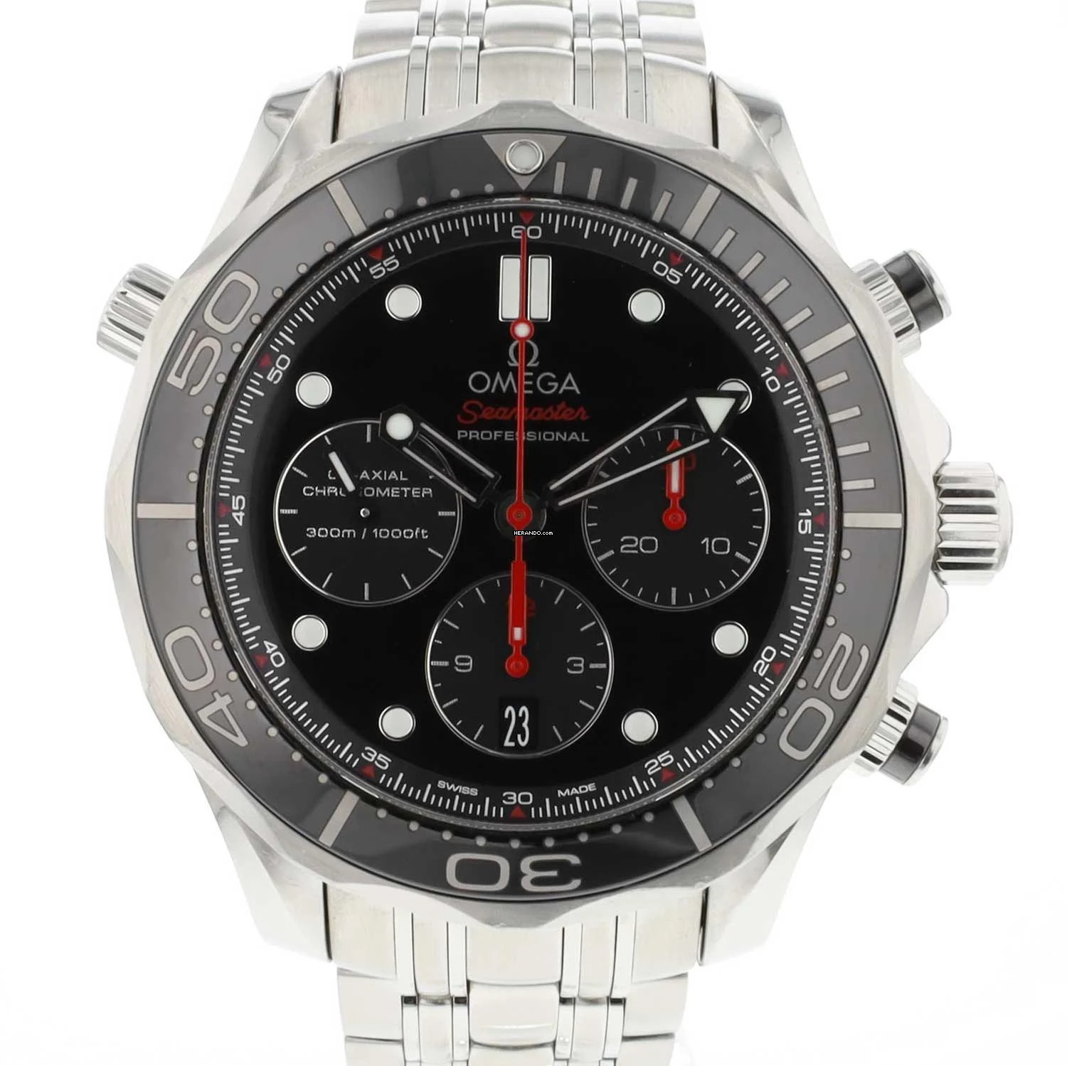 Omega Seamaster Diver 300 M Chrono Steel Black Dial