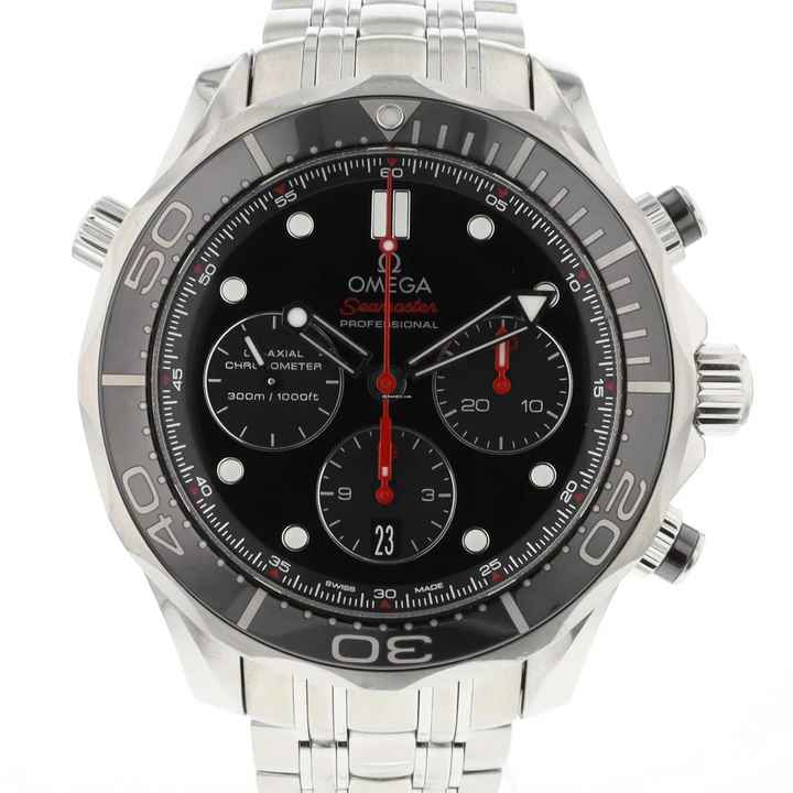  Omega Seamaster Diver 300 M Chrono Steel Black Dial 