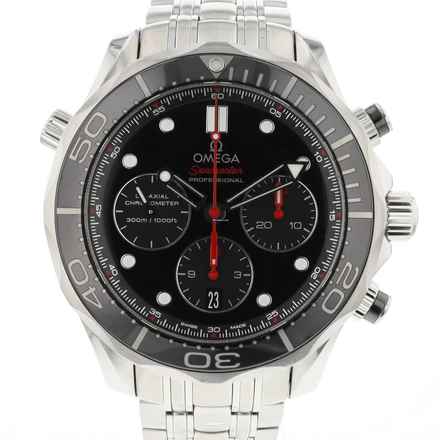  Omega Seamaster Diver 300 M Chrono Steel Black Dial 
