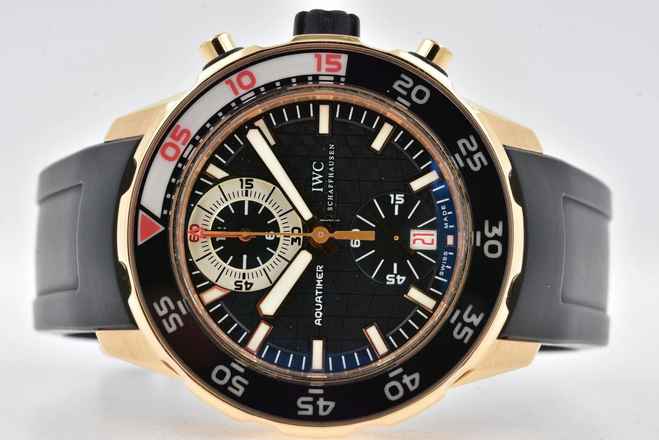  IWC Aquatimer Chronograph IW376903 18k Rosé Gold Black Dial Rubber 