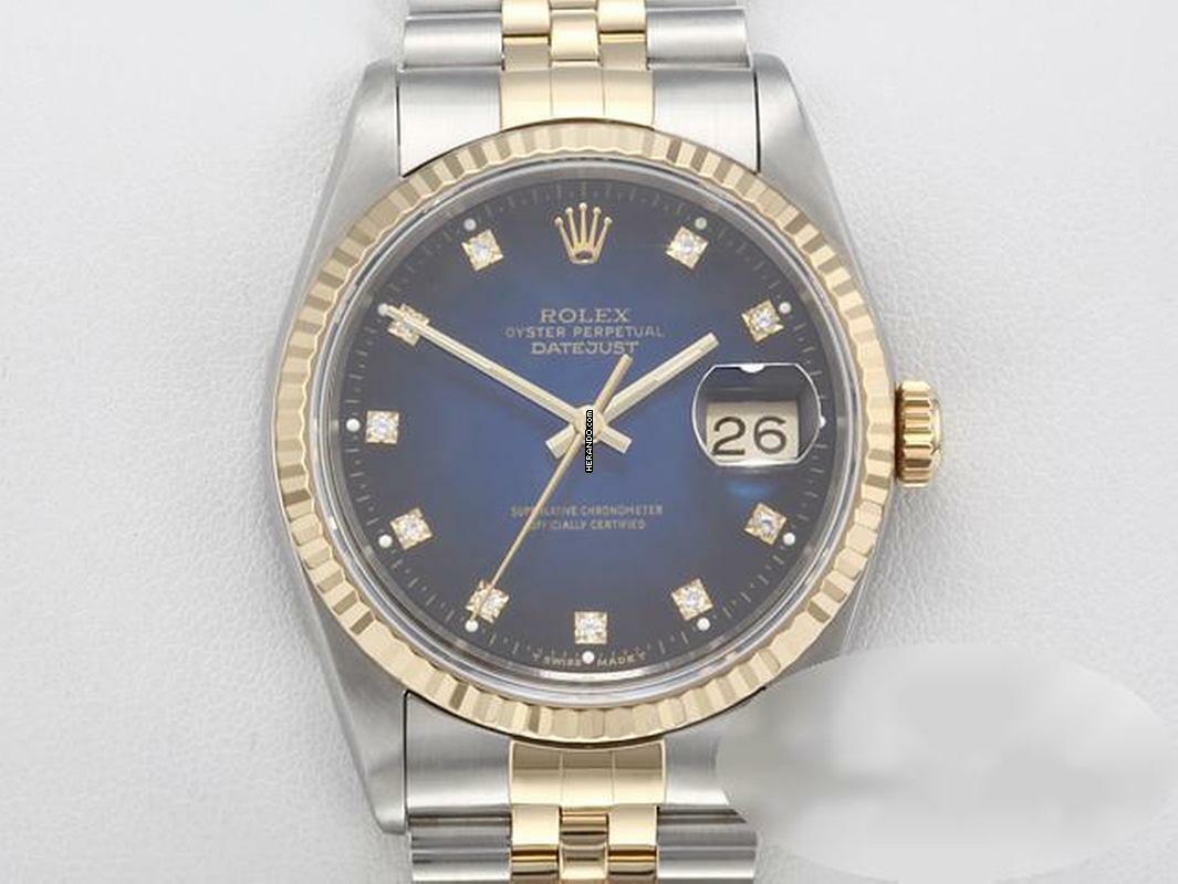  Rolex Datejust 36 36mm 16233 1993 Stahl Gelbgold 750 Diamanten Automatik Stainless Steel 18kt Yellow Gold Jubilé-band Chronometer Oyster 