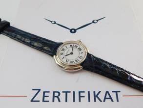 Thumbnail von Cartier 18 Karat Weißgold Ellipse Paris Dial Handaufzug Damenuhr 26 mm 18 Karat Weißgold super selten !