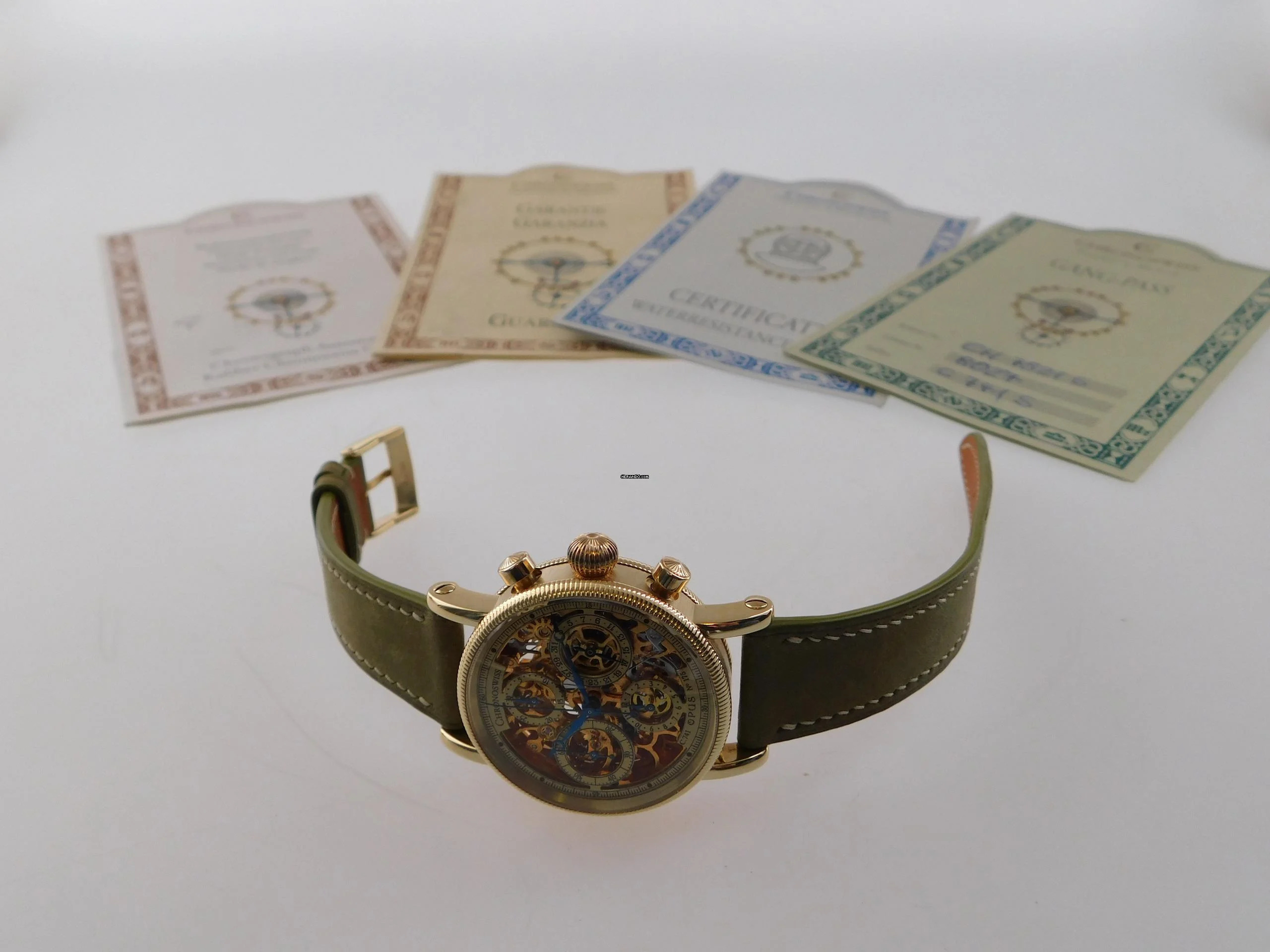 Thumbnail von Chronoswiss Opus Skeleton massiv 18 Karat Gelbgold mit allen Papieren wie Neu Selten Skeletiert original Papiere