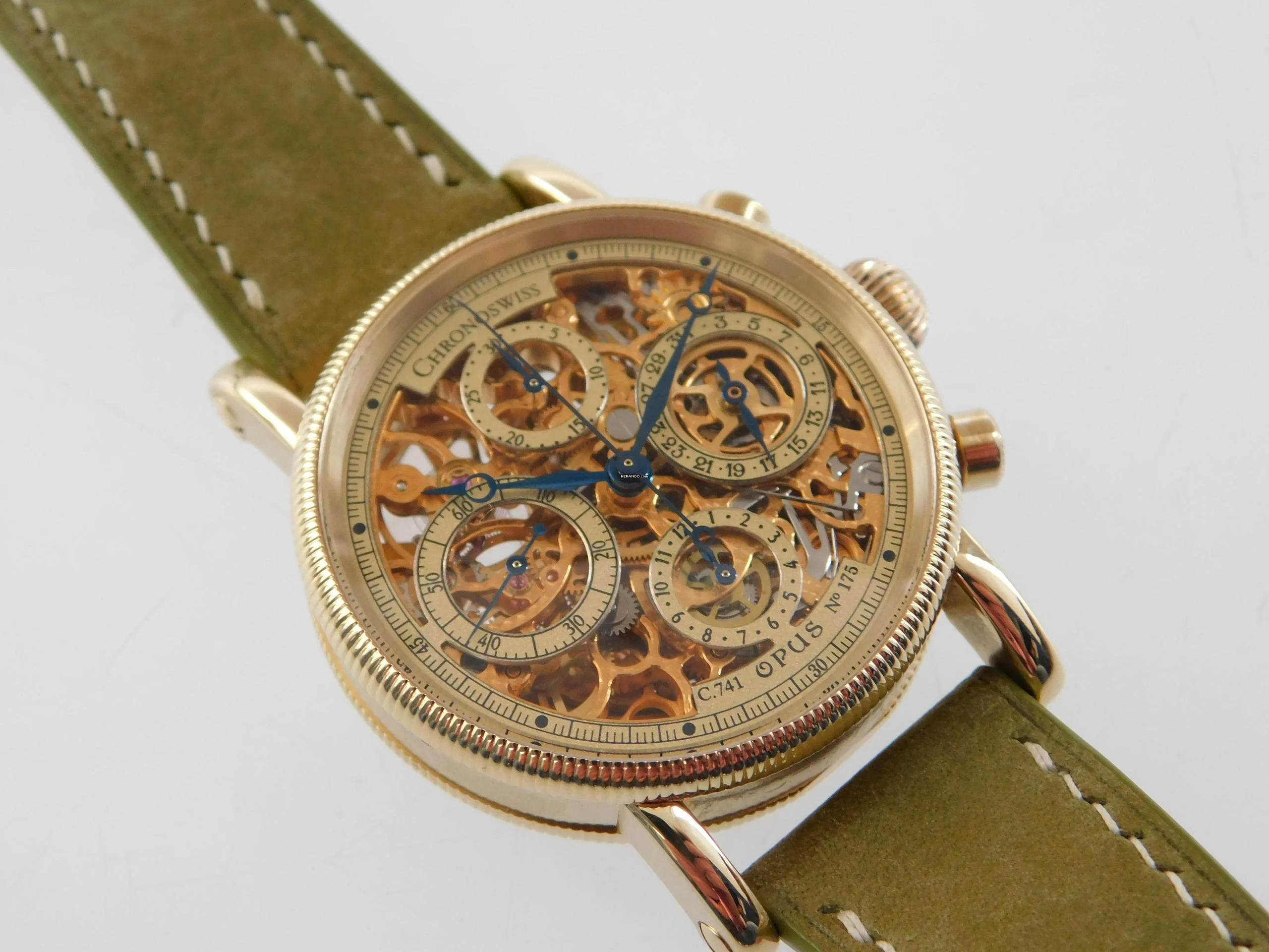  Chronoswiss Opus Skeleton massiv 18 Karat Gelbgold mit allen Papieren wie Neu Selten Skeletiert original Papiere 