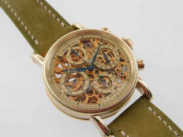  Chronoswiss Opus Skeleton massiv 18 Karat Gelbgold mit allen Papieren wie Neu Selten Skeletiert original Papiere 