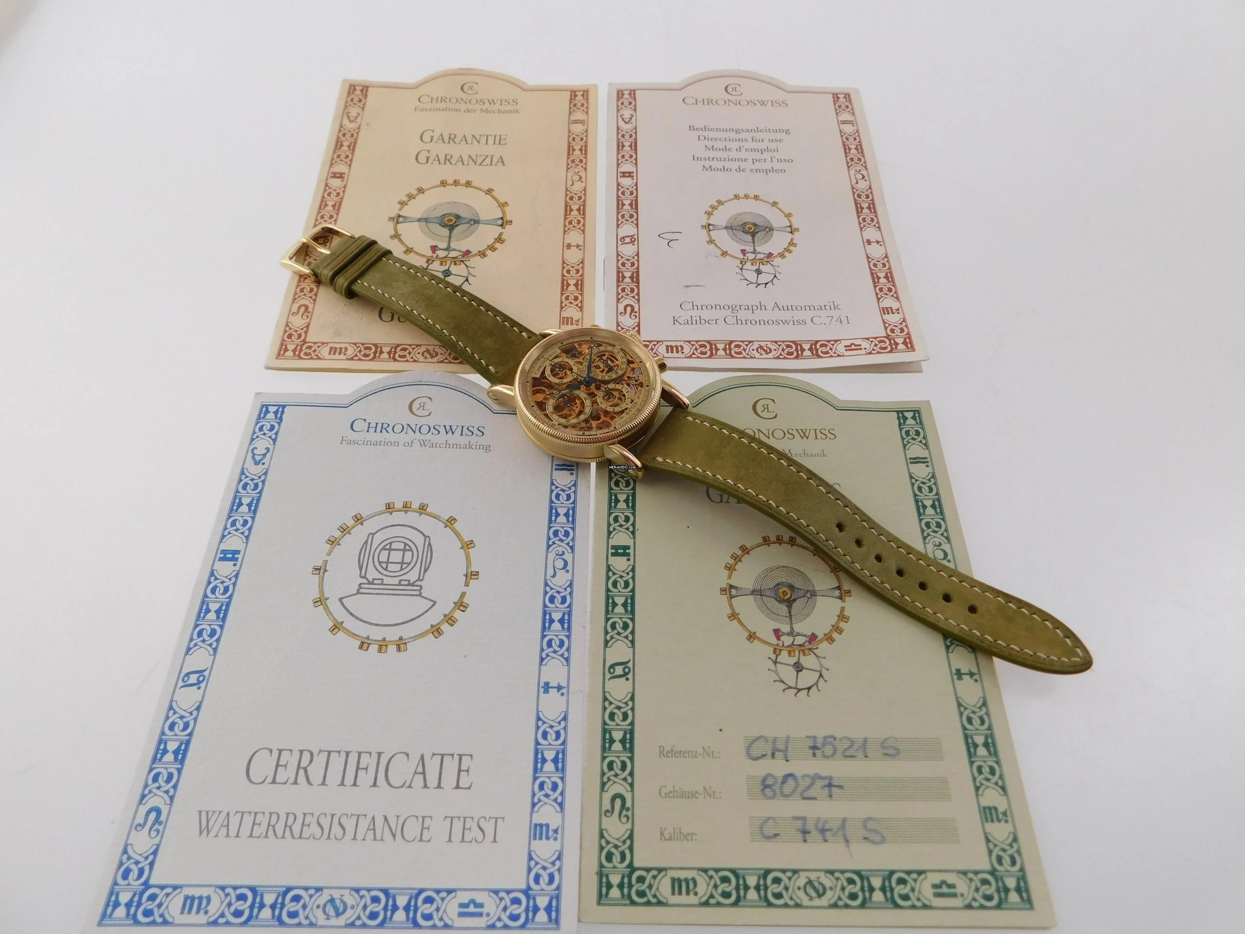 Thumbnail von Chronoswiss Opus Skeleton massiv 18 Karat Gelbgold mit allen Papieren wie Neu Selten Skeletiert original Papiere