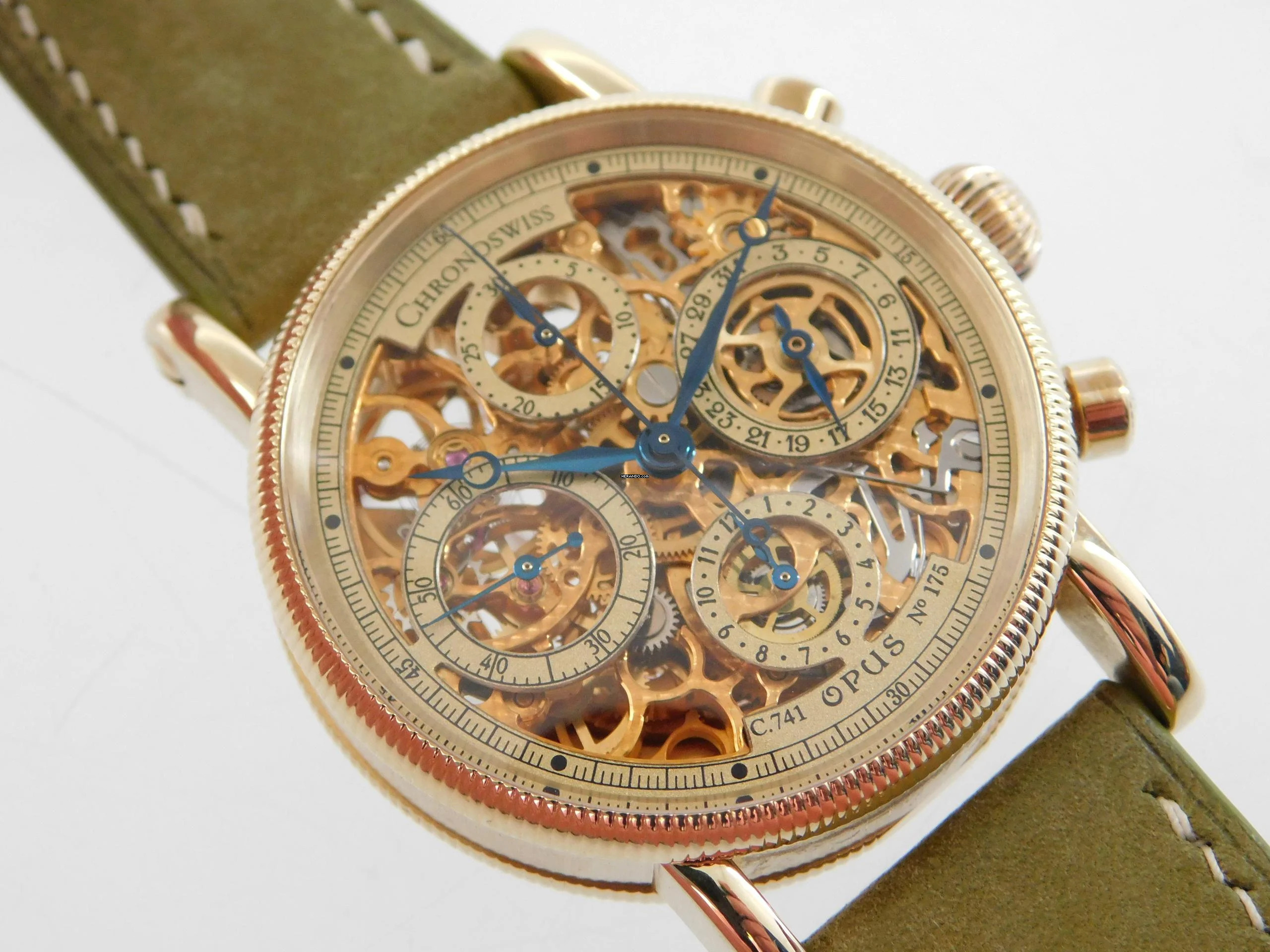 Thumbnail von Chronoswiss Opus Skeleton massiv 18 Karat Gelbgold mit allen Papieren wie Neu Selten Skeletiert original Papiere