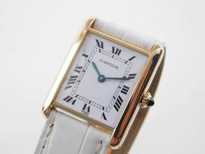 Thumbnail von Cartier Tank Louis Cartier 18 Karat Mid Size mit original Paris Zifferblatt Super Rare Original Cartier Krokoband und Faltschließe 23,5 x 30mm
