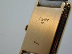 Thumbnail von Cartier Tank Louis Cartier 18 Karat Mid Size mit original Paris Zifferblatt Super Rare Original Cartier Krokoband und Faltschließe 23,5 x 30mm