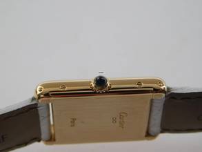 Thumbnail von Cartier Tank Louis Cartier 18 Karat Mid Size mit original Paris Zifferblatt Super Rare Original Cartier Krokoband und Faltschließe 23,5 x 30mm