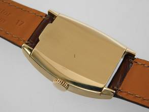 Thumbnail von Patek Philippe Gondolo massiv 18 Karat Gelbgold im Top Zustand 27 x 38mm Handaufzug Herrenuhr mit original Schließe