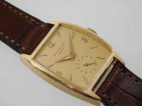 Thumbnail von Patek Philippe Gondolo massiv 18 Karat Gelbgold im Top Zustand 27 x 38mm Handaufzug Herrenuhr mit original Schließe