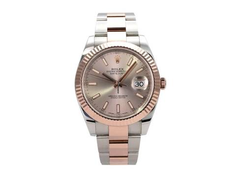  Rolex Datejust 41 Edelstahl Everose-Gold 126331 Sundust Oyster 