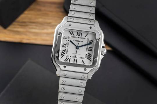  Cartier Santos Medium Automatik Edelstahl Herrenuhr Ref. WSSA0029 B&P 2020 