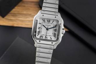 Thumbnail von Cartier Santos Medium Automatik Edelstahl Herrenuhr Ref. WSSA0029 B&P 2020