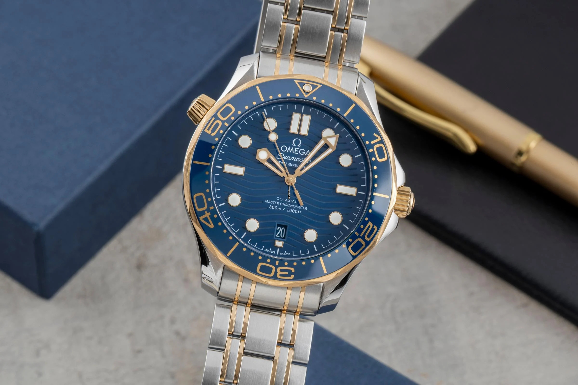 Omega Seamaster Diver 300 M Stahl Gold Automatik Ref. 210.20.42.20.03.001 B&P