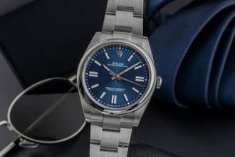 Thumbnail von Rolex Oyster Perpetual 41 Blue Dial Stahl Automatik Herren Ref. 124300 B&P 2021