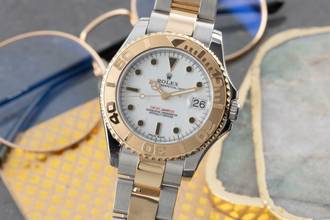 Thumbnail von Rolex Yacht-Master White Dial Stahl Gold Automatik Herrenuhr 168623