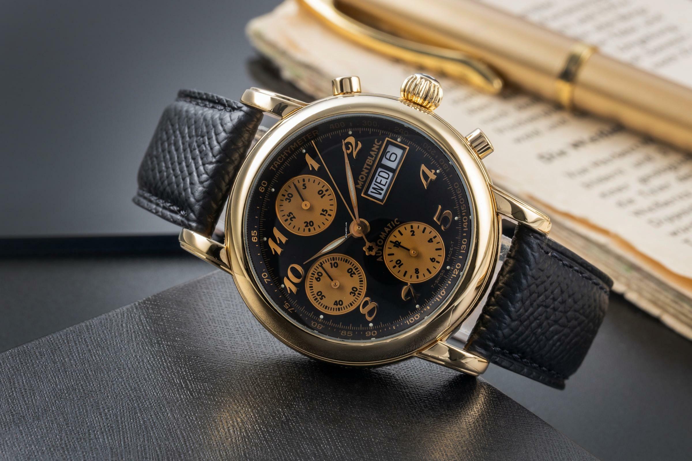 Thumbnail von Montblanc Star Meisterstück Chronograph 18k (0,750) Gold Automatik Herren Ref. 7000