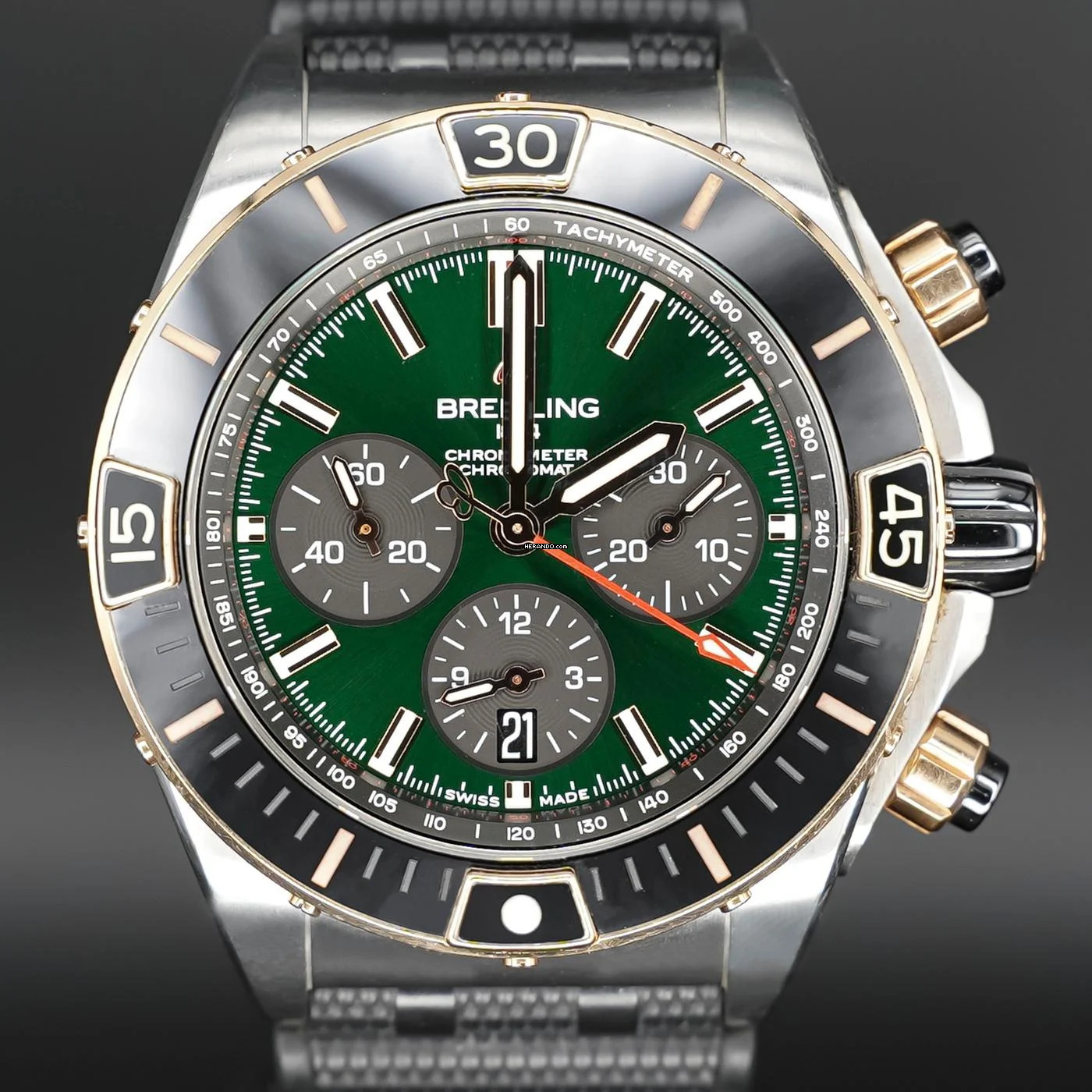 Thumbnail von Breitling Chronomat 44 Green Dial FULLSET