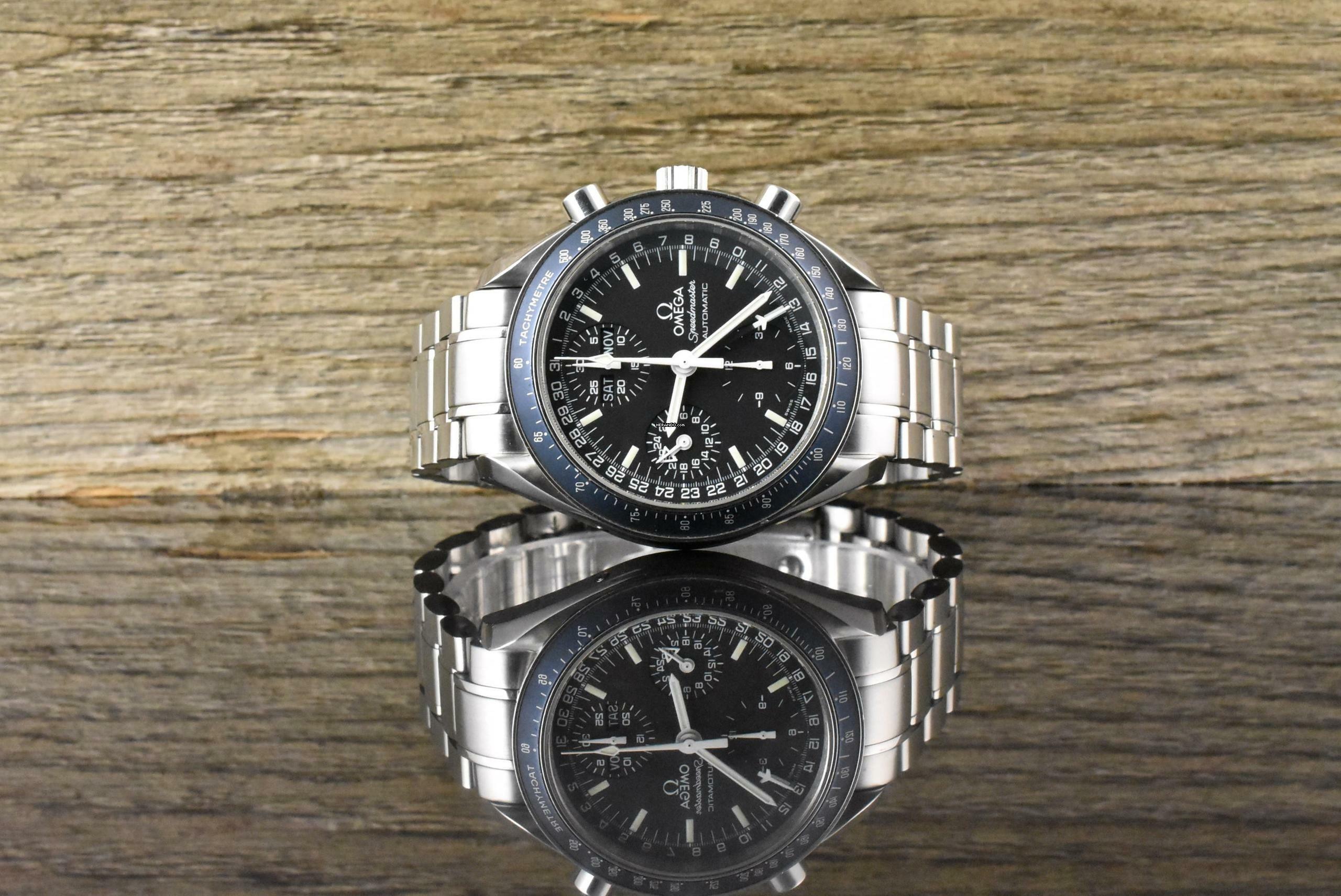  Omega Speedmaster Day Date Tripel Date Blue Ghost Bezel 3520.50 Vintage 2002 