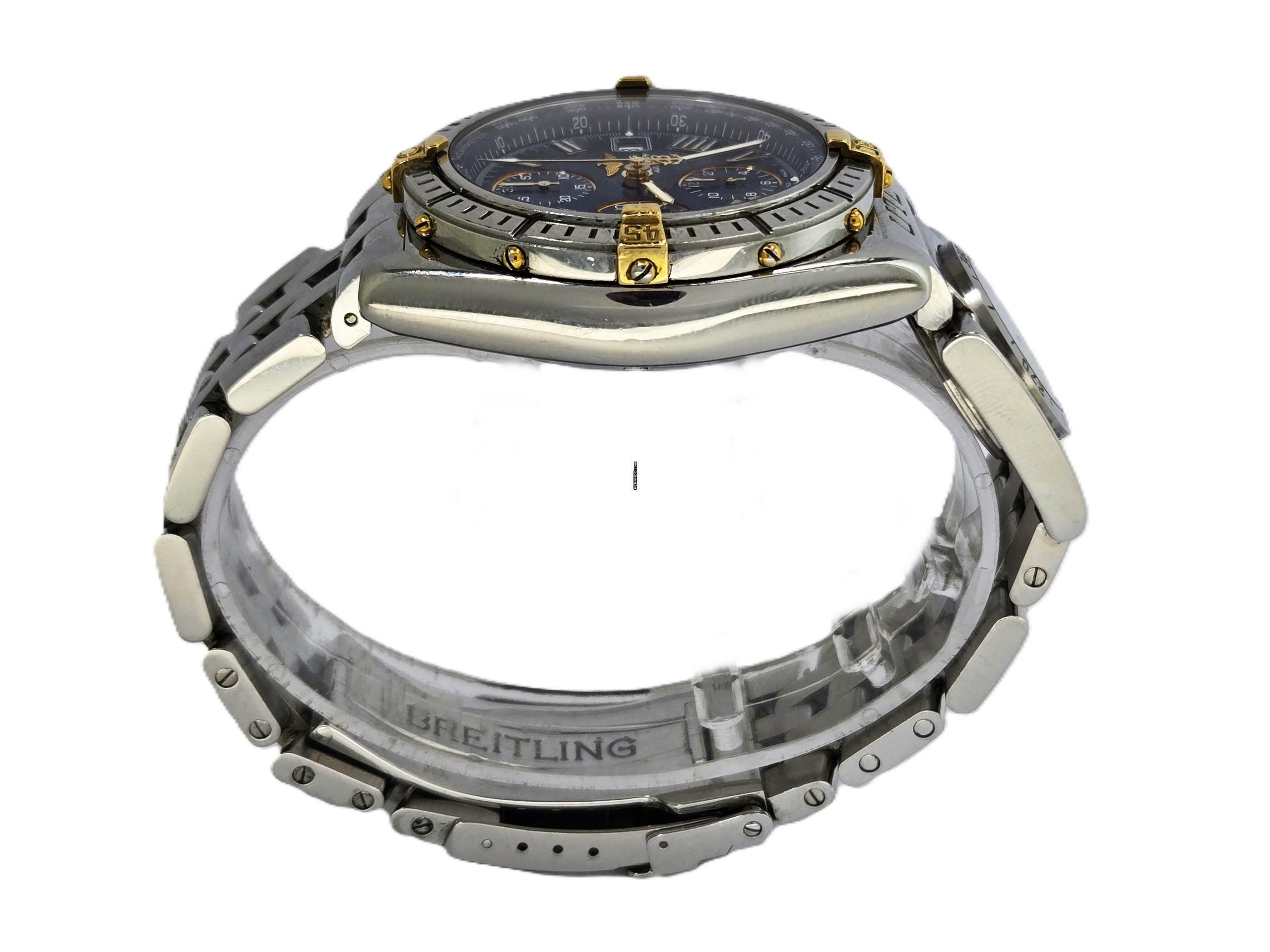 Thumbnail von Breitling Crosswind Chronograph rare blue UTC Pilot B&P