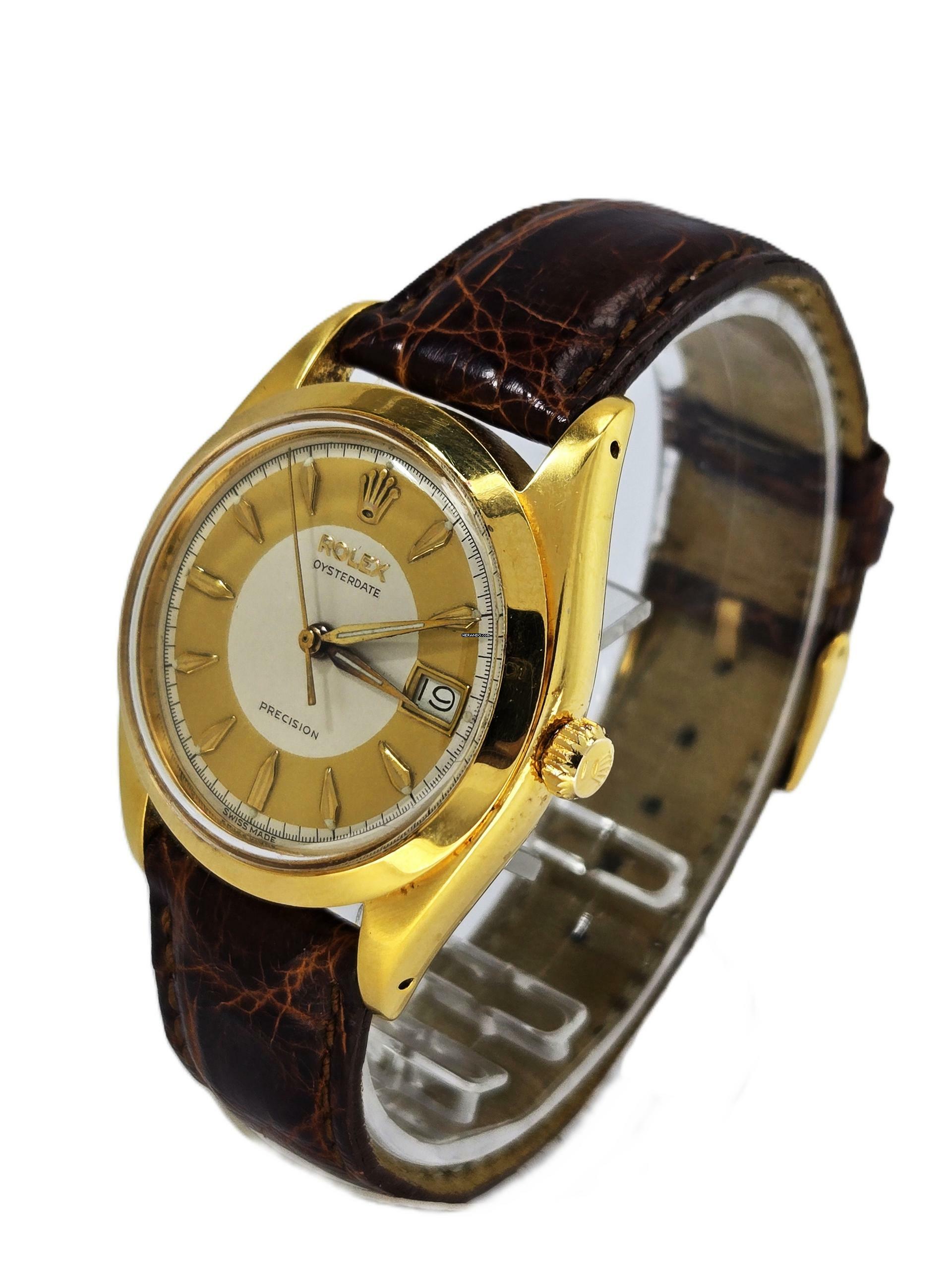 Thumbnail von Rolex Oysterdate Precision Oyster Date Rare Bitonal Gold Plated Dresswatch