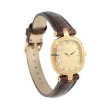 Thumbnail von Damenarmbanduhr mit Faberge Wappen Gravur und Brillant Index Quarz aus 585 Gelbgold mit Gebrauchsspuren