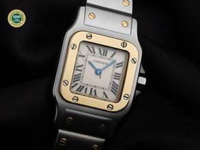 Thumbnail von Cartier Santos Galbée Lady PM Ref.1567 1996 original Box wie Neu Vintage