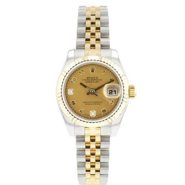  Rolex Lady-Datejust 26 Jubilee Fluted Steel/Gold Arabic Gold Dust Diamond Dial 