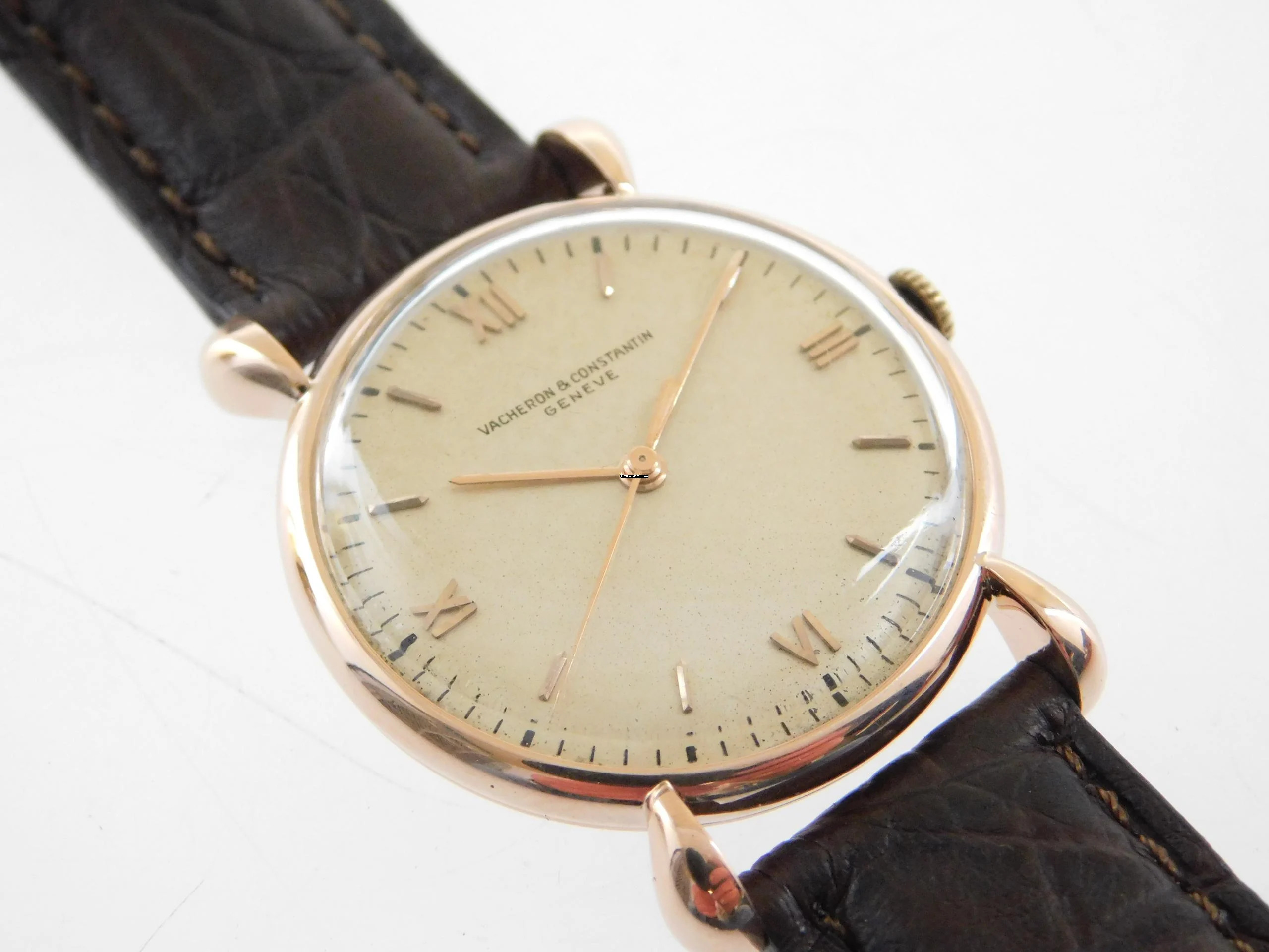  Vacheron Constantin Fancy Lugs 18 Karat Rotgold Herrenuhr Rarität im Top Zustand seltenes Herrenmodell mit Handaifzug 31,5mm 