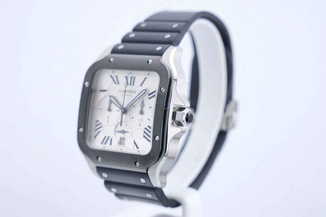  Cartier Santos Chronograph - Additional Leather Strap - With Box And Papers - WSSA0017 2022 