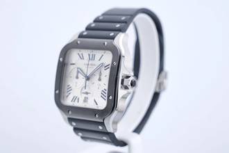 Thumbnail von Cartier Santos Chronograph - Additional Leather Strap - With Box And Papers - WSSA0017 2022