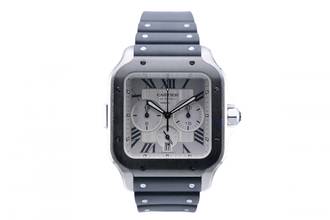 Thumbnail von Cartier Santos Chronograph - Additional Leather Strap - With Box And Papers - WSSA0017 2022