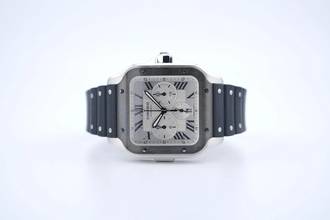 Thumbnail von Cartier Santos Chronograph - Additional Leather Strap - With Box And Papers - WSSA0017 2022