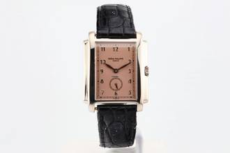 Thumbnail von Patek Philippe Gondolo Pink Salmon Dial - Bregut Numerals - With Box And Papers - 5024G-001 1998