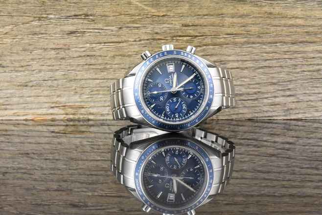  Omega Speedmaster Date 321280 Blue Dail Chronograph Automatik 