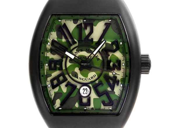  Franck Muller Vanguard Camouflage Titan PVD Automatik Armband Leder Kautschuk Faltschließe 53x44mm Box&Pap. Full Set Neu 