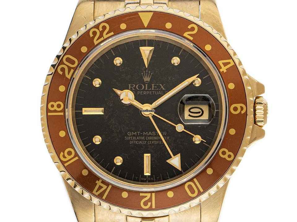  Rolex GMT-Master Nipple Dial Ref.16758 1981 Box&Beschreibung original unpoliert Vintage 